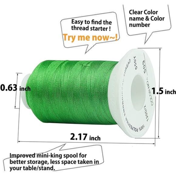 63 Brother Colors Polyester Embroidery Machine Thread Kit 40 Weight - Picture 4 of 6